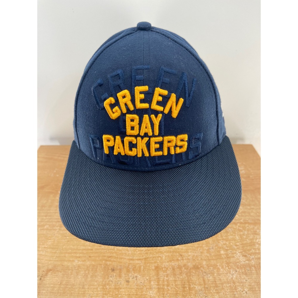 New Era 59FIFTY Low Profile Green Bay Packers NFL Fitted Hat Navy Size 7 1/8
